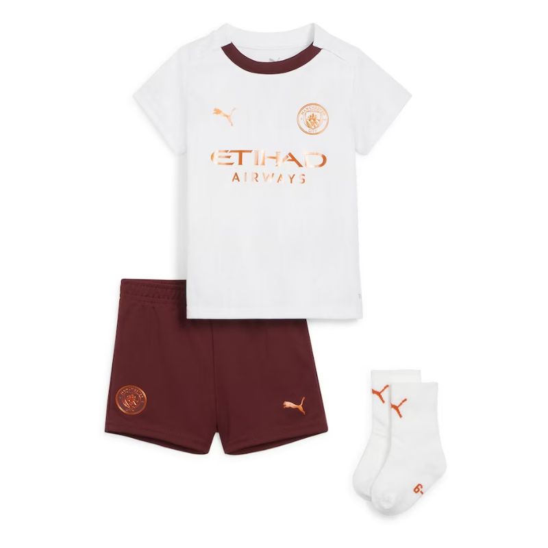 Manchester City Away Kids kit Puma 2023-24 Custom Jersey - White