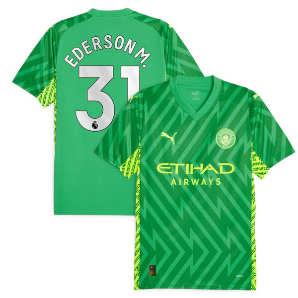 Manchester City Goalkeeper Shirt 2023-24 -  Ederson M. 31 printing Jersey - Green - Jersey Teams World