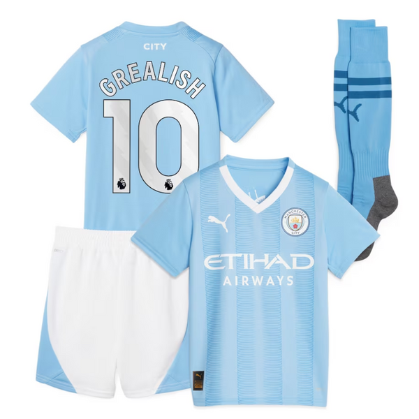 Manchester City Home Minikit 2023-24 Jersey Grealish 10 printing - Blue - Jersey Teams World