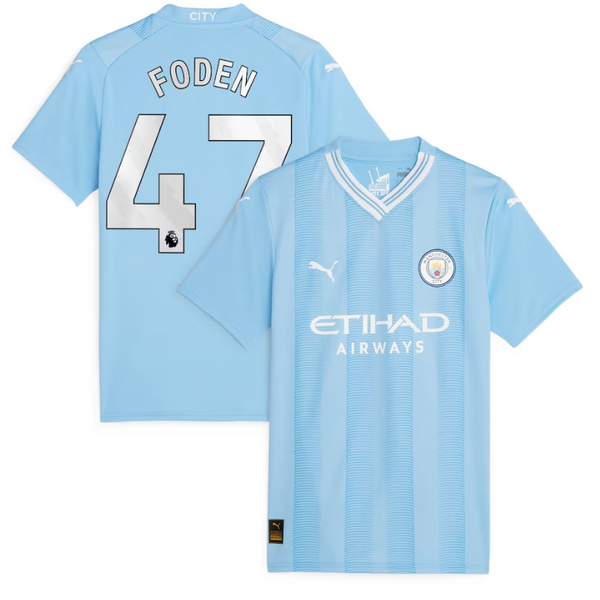 Manchester City Home Shirt 2023-24 - Foden 47 printing Jersey - Blue - Jersey Teams World