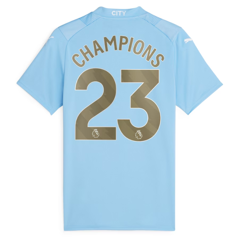 Manchester City Home Shirt 2023-24 - Jersey Champions 23 printing - Blue - Jersey Teams World