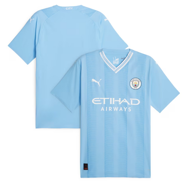 Manchester City Home Shirt 2023-24 Custom Jersey - Blue - Jersey Teams World