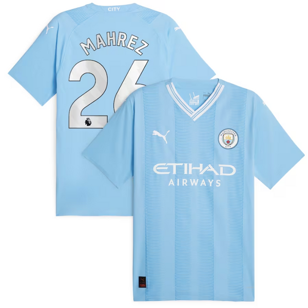 Manchester City Home Shirt 2023-24 with Mahrez 26 printing Jersey - Blue - Jersey Teams World