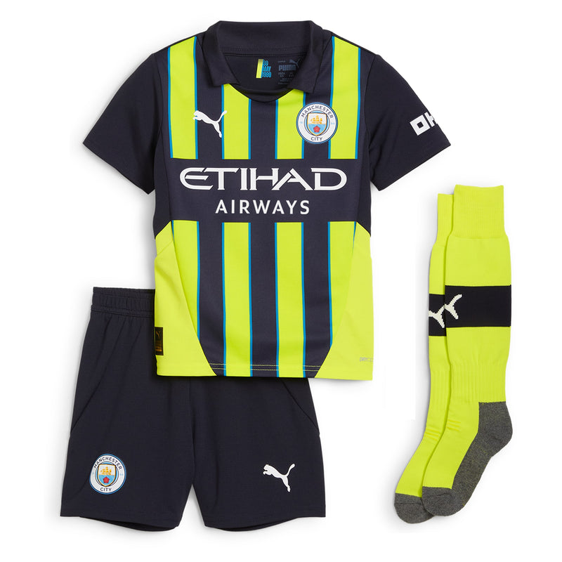 Manchester City PUMA Away Minikit 2024-25 with Foden 47 printing Kids Jersey