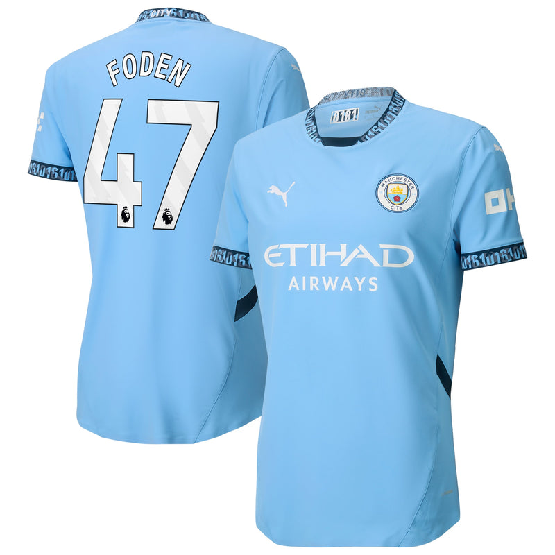 Manchester City PUMA Home Shirt 2024-25 with Foden 47 printing Jersey - Blue