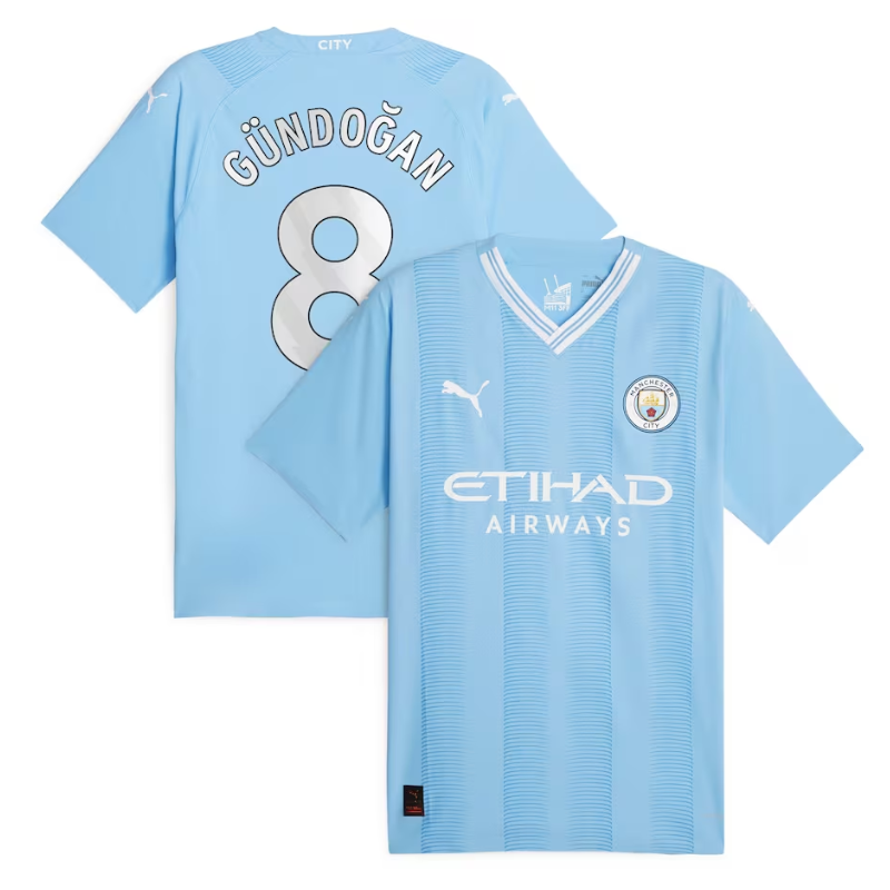 Manchester City Team 2023-24 with Jersey Gündogan 8 printing - Sky Blue - Jersey Teams World