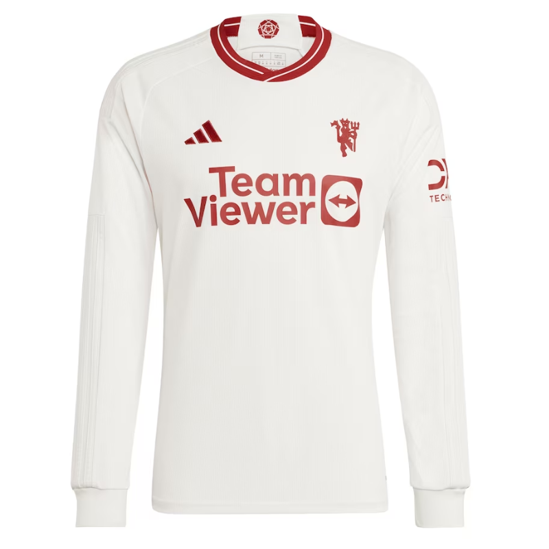 Manchester United 2023/24 Third Long Sleeve Custom Jersey - White
