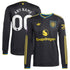 Manchester United adidas 2025/26 Third Long Sleeve Custom Jersey - Black