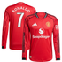 Manchester United adidas WSL Home Shirt 2025-26 - Long sleeve with Cristiano Ronaldo 7 printing Jersey - Jersey Teams World