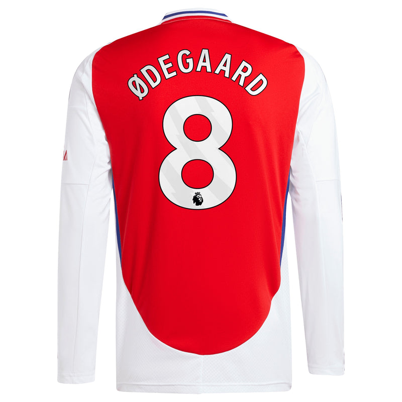 Martin Odegaard Arsenal adidas 2024/25 Home Long Sleeve Player Jersey – Red