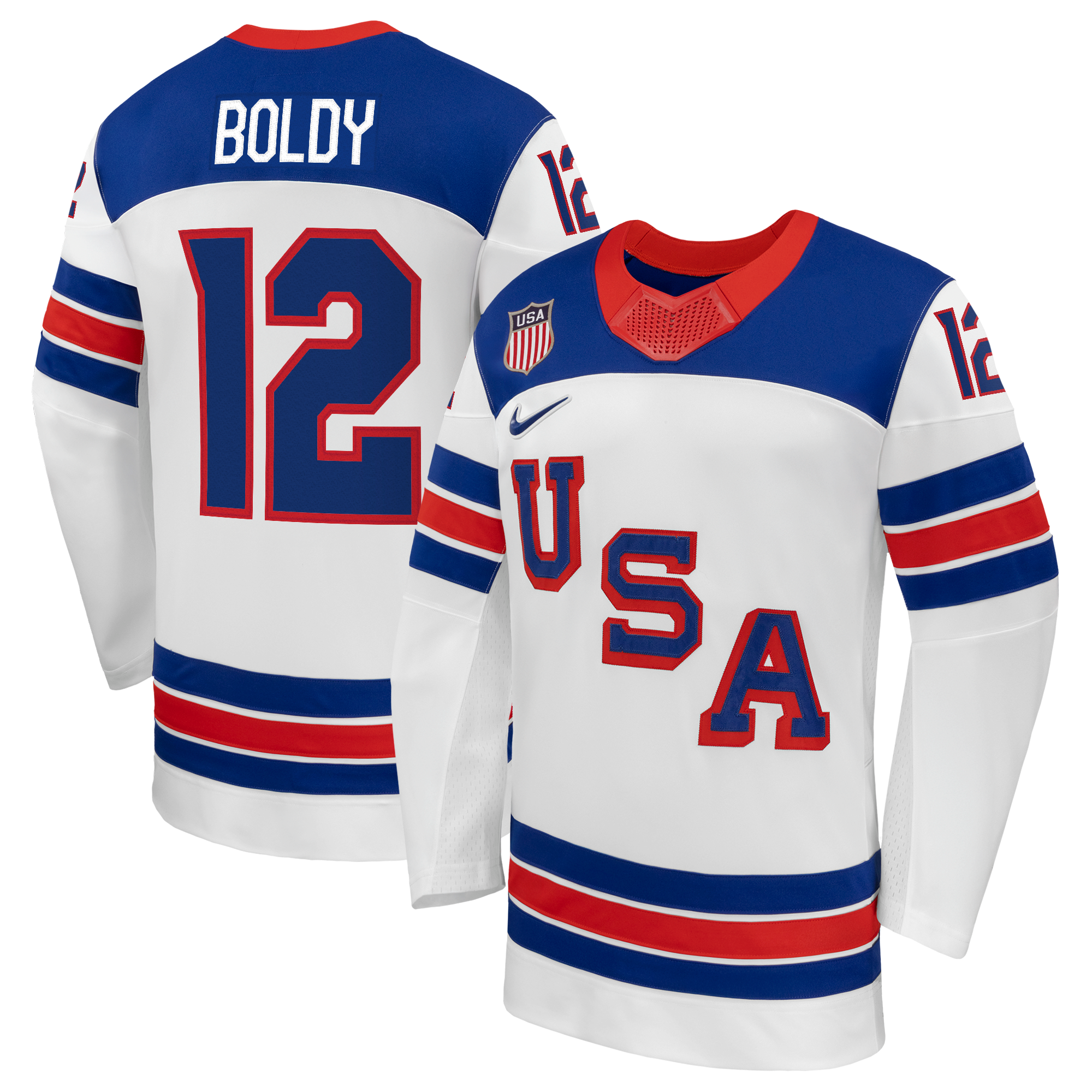Matthew Boldy #12 USA Hockey 2026 Away Jersey - Nike White