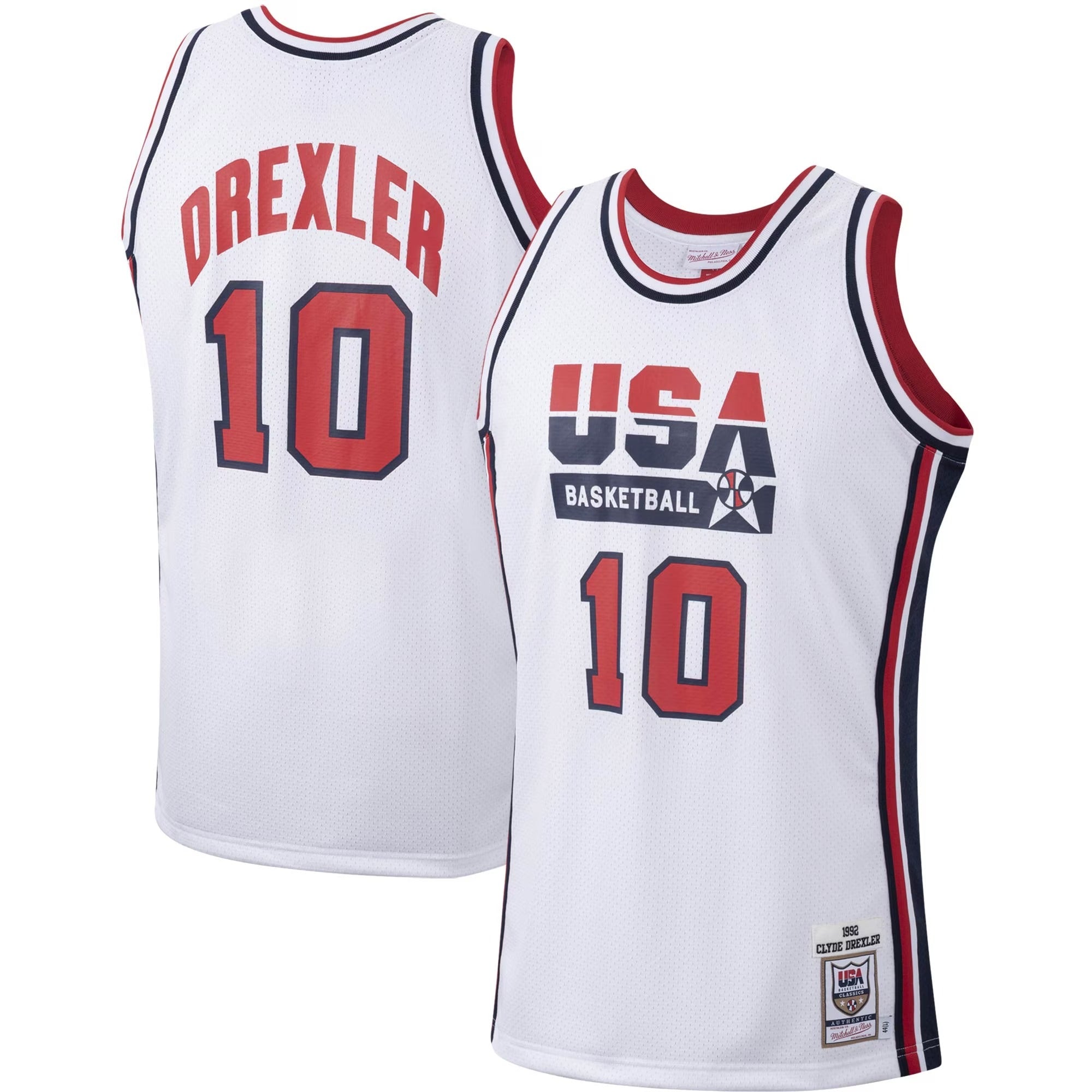 Mitchell & Ness Clyde Drexler USA Basketball 1992 Dream Team Authentic Jersey – White - Jersey Teams World