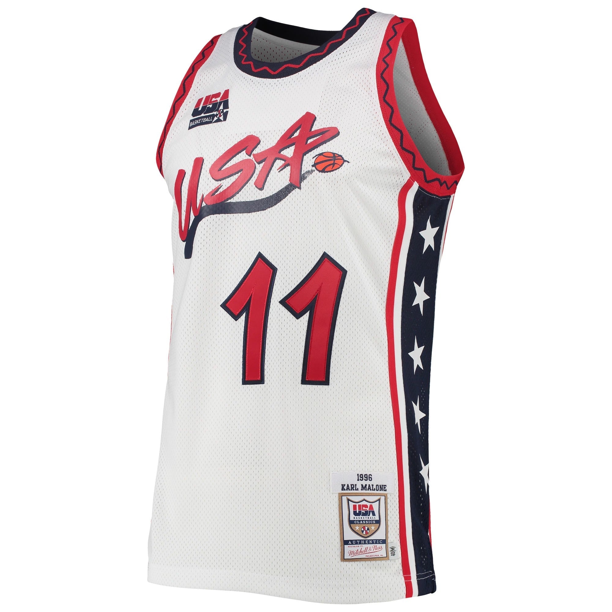 Mitchell & Ness Karl Malone USA Basketball 1996 Hardwood Classics Authentic Jersey – White - Jersey Teams World
