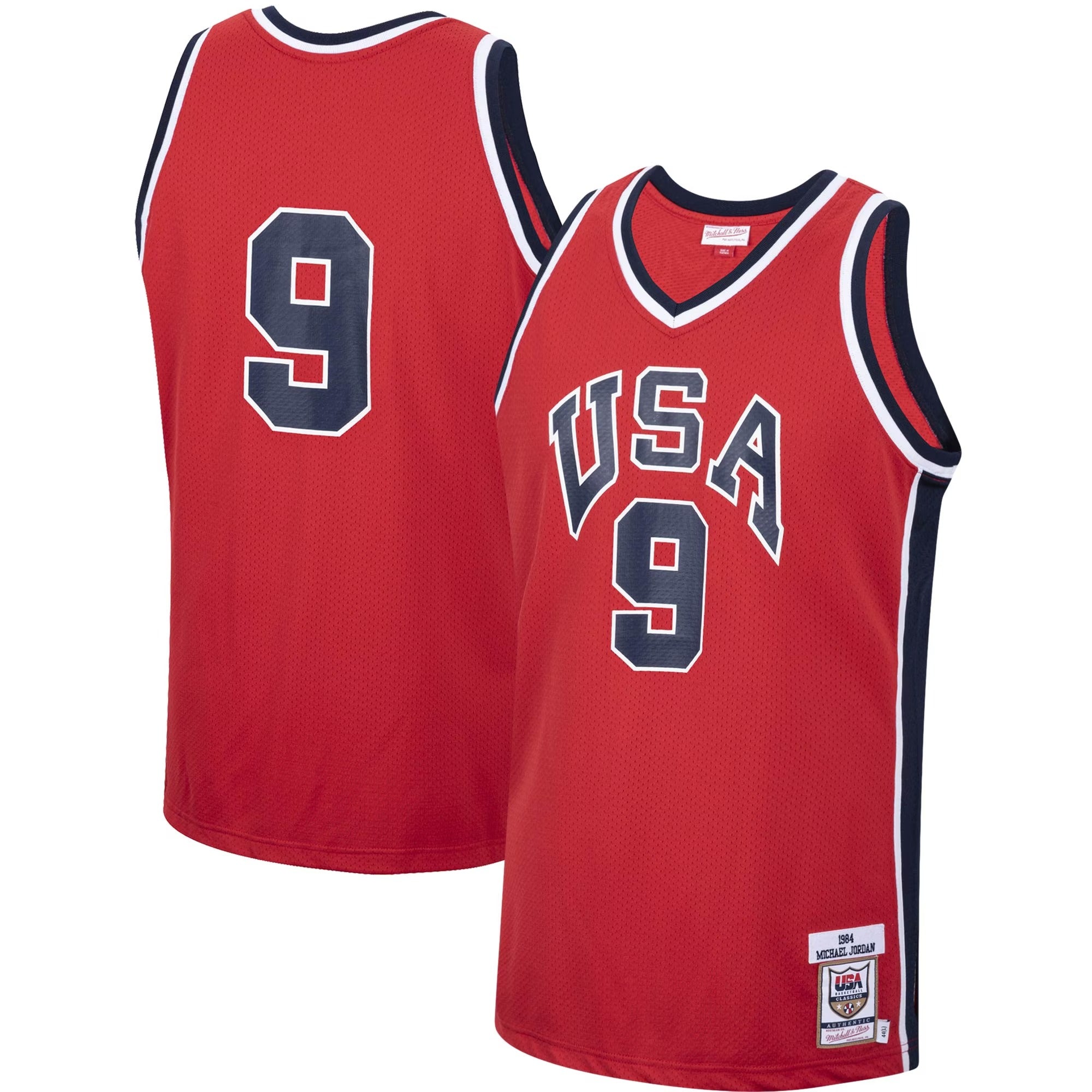 Mitchell & Ness Michael Jordan USA Basketball 1984 Authentic Jersey – Red - Jersey Teams World