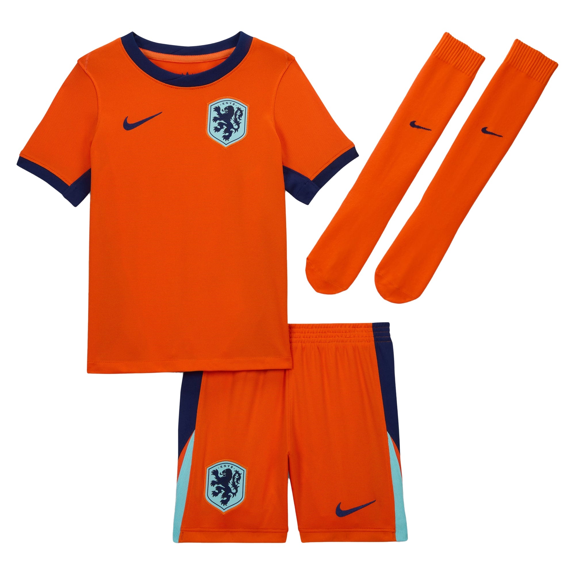 Netherlands National Team Nike Preschool 2024 Home Stadium Kit Set - Orange - Jersey Teams World