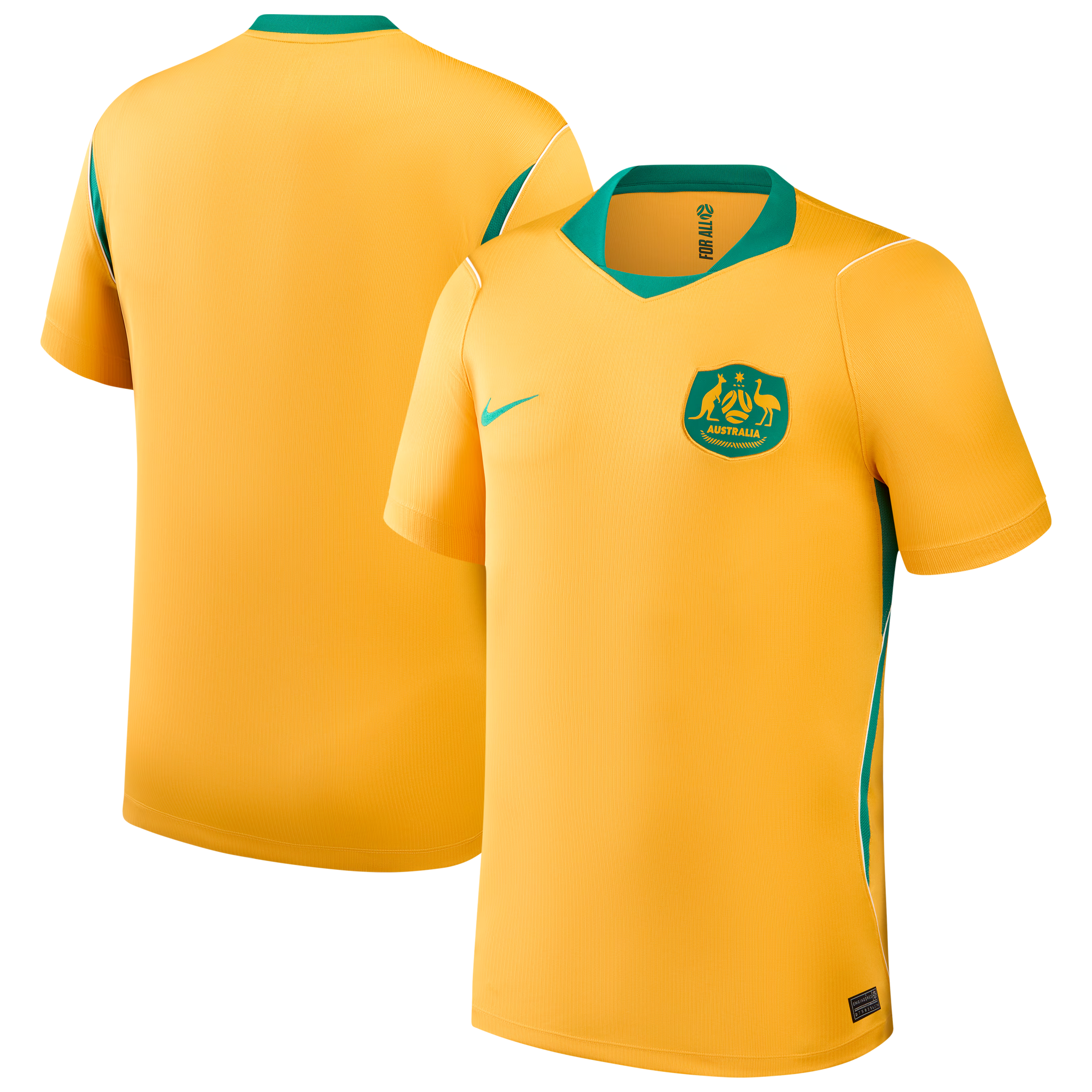 Nike Australia National Team 2026 Home Stadium Jersey - Yellow - Jersey Teams World