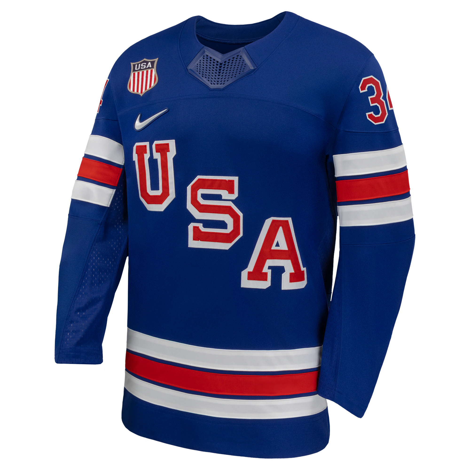 Nike USA Hockey Authentic 2026 Home Supporter Edition Jersey – Auston Matthews #34 – Royal Blue