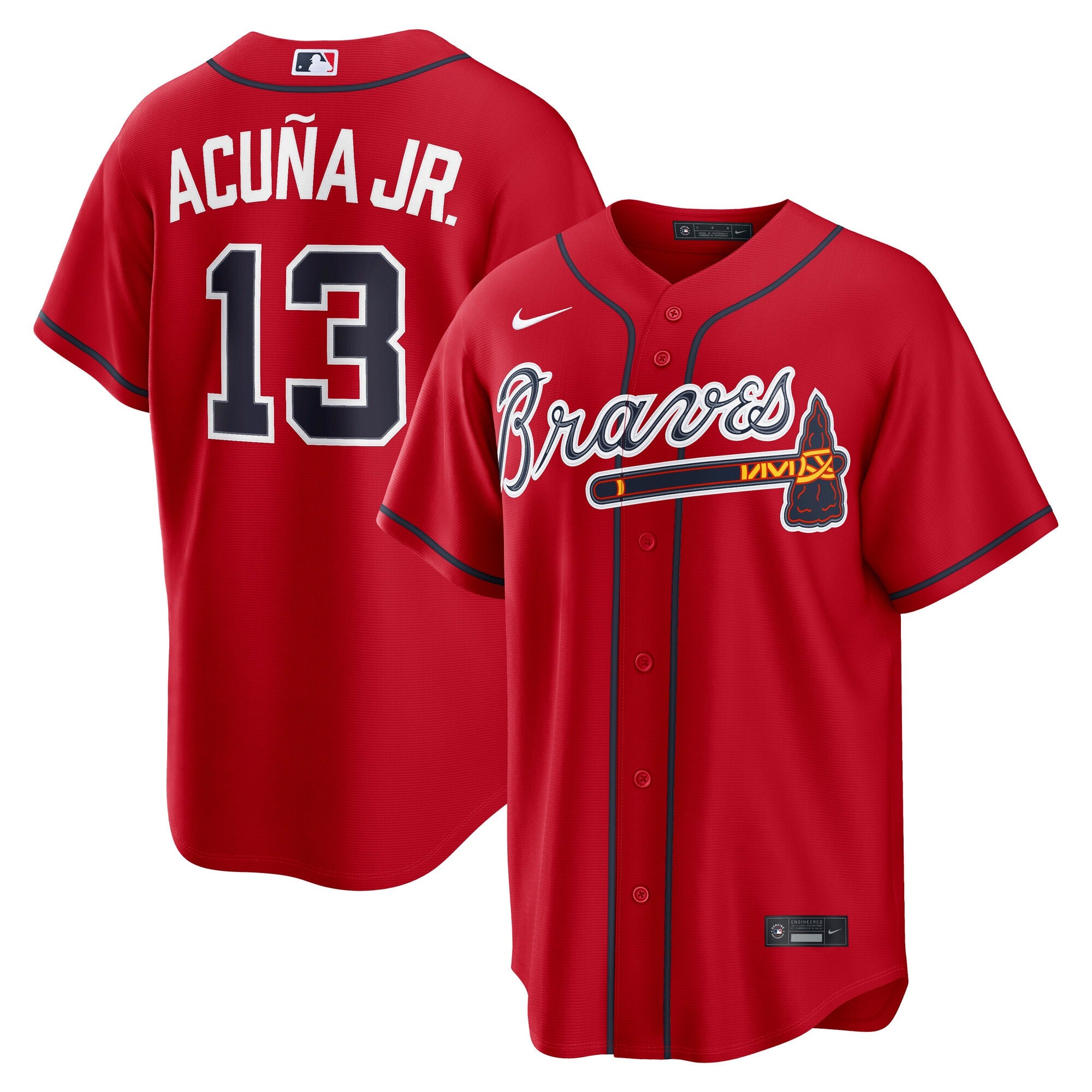Nike Ronald Acuña Jr. Atlanta Braves Alternate Replica Jersey Navy