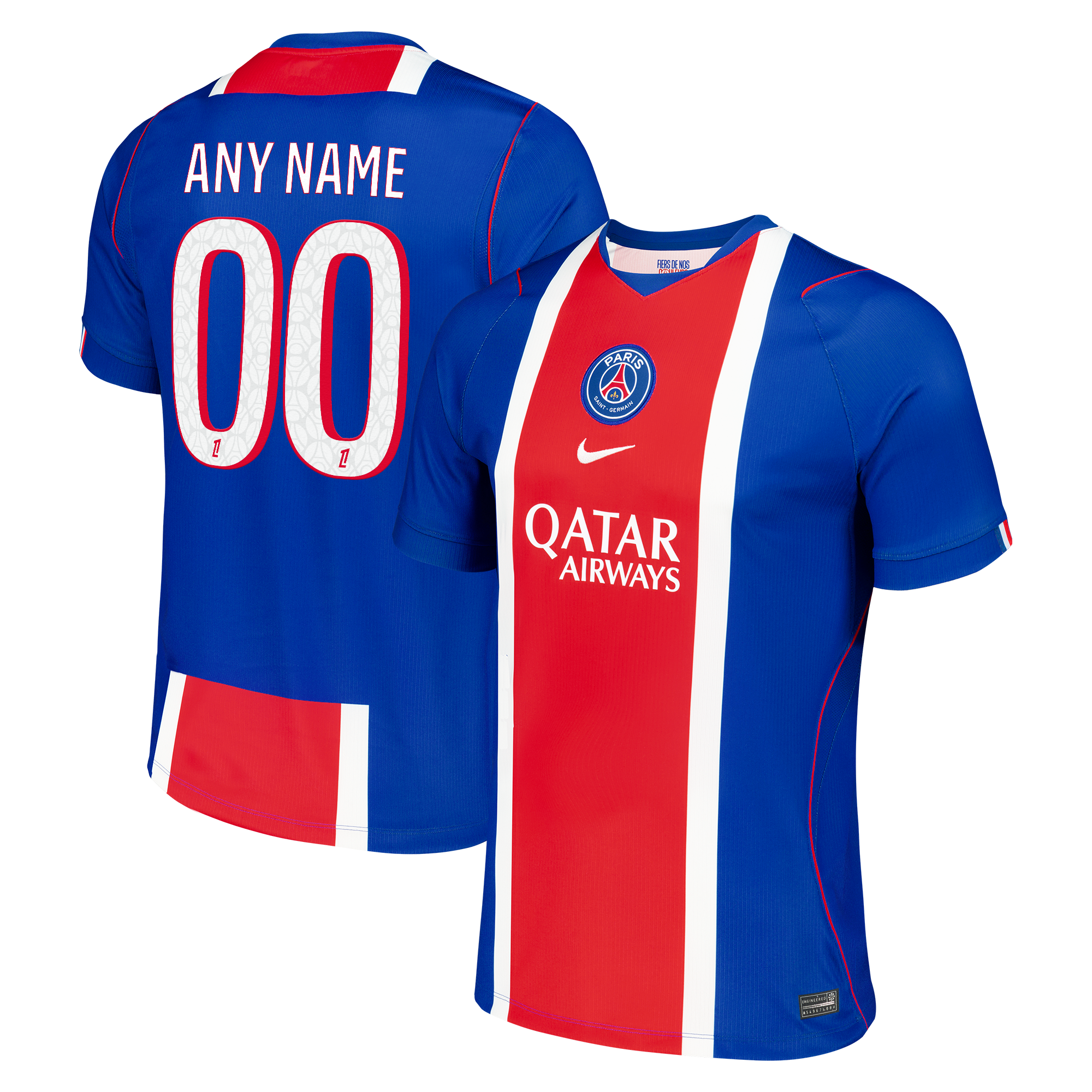 Official Paris Saint-Germain Nike 2026/27 Home Stadium Replica Custom Jersey - Blue