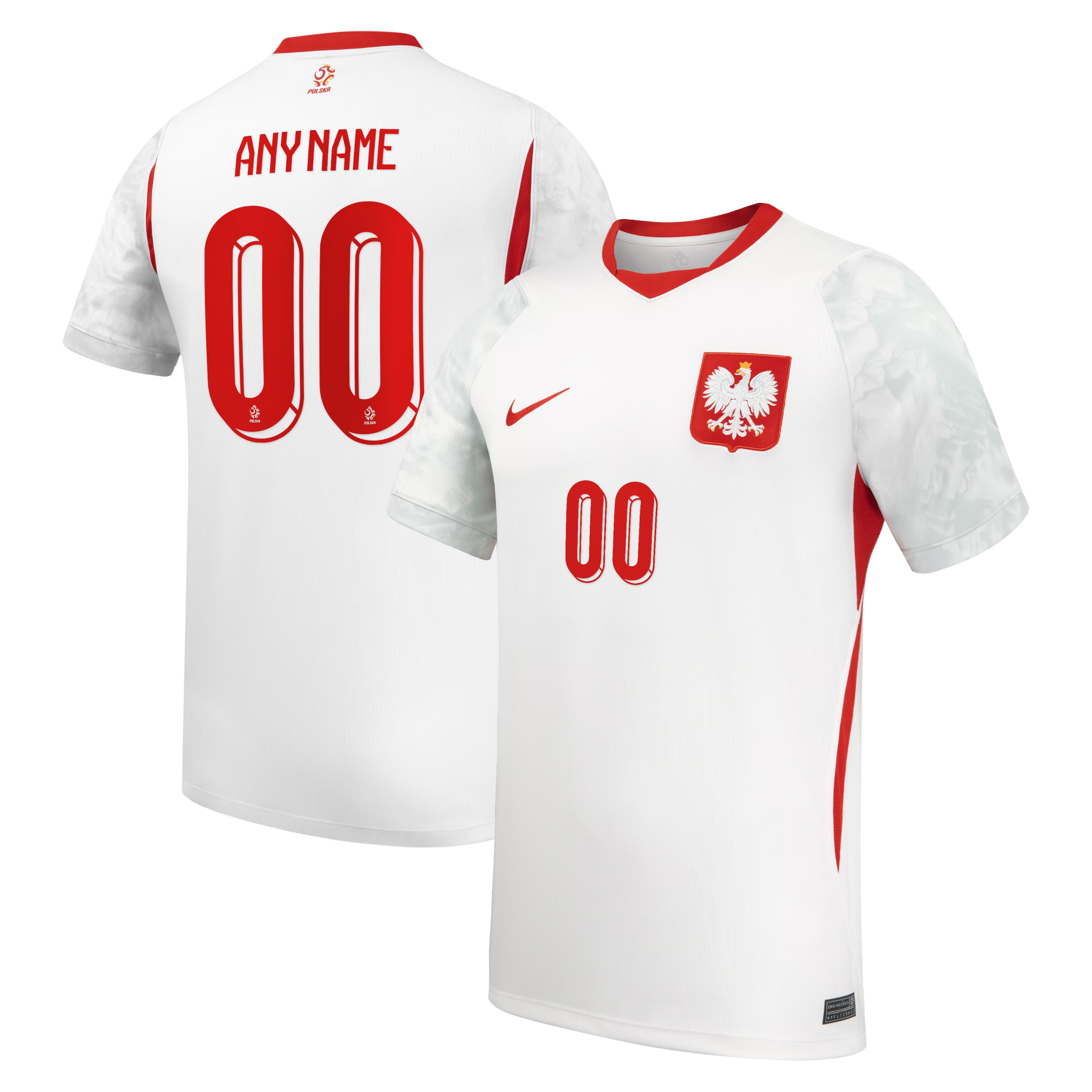 Official Poland National Team Nike 2026 Home Stadium Replica Custom Jersey - White