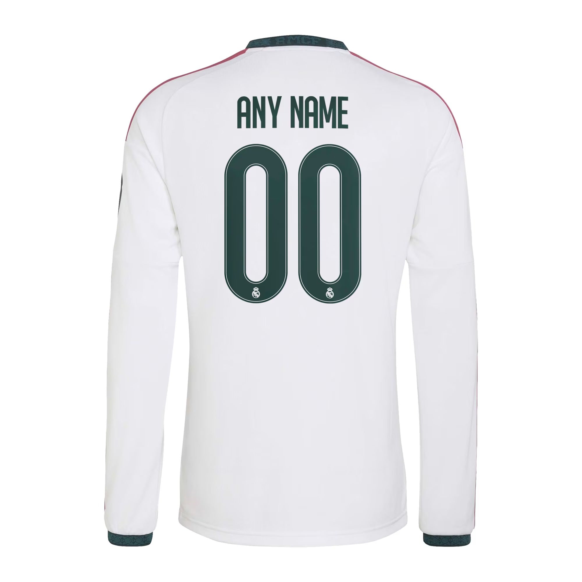 Official Real Madrid adidas 2026/27 Home Replica Custom Long Sleeve Jersey - White