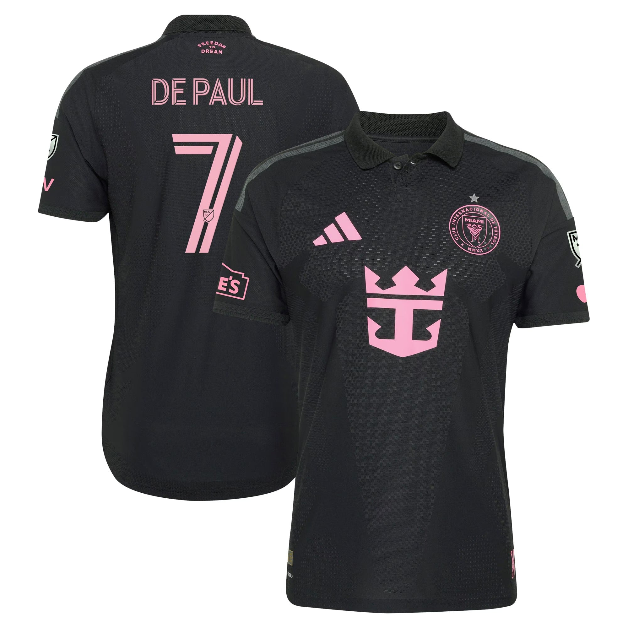 Official Rodrigo De Paul Inter Miami CF 2026 On-Field Patch Jersey - Black - Jersey Teams World