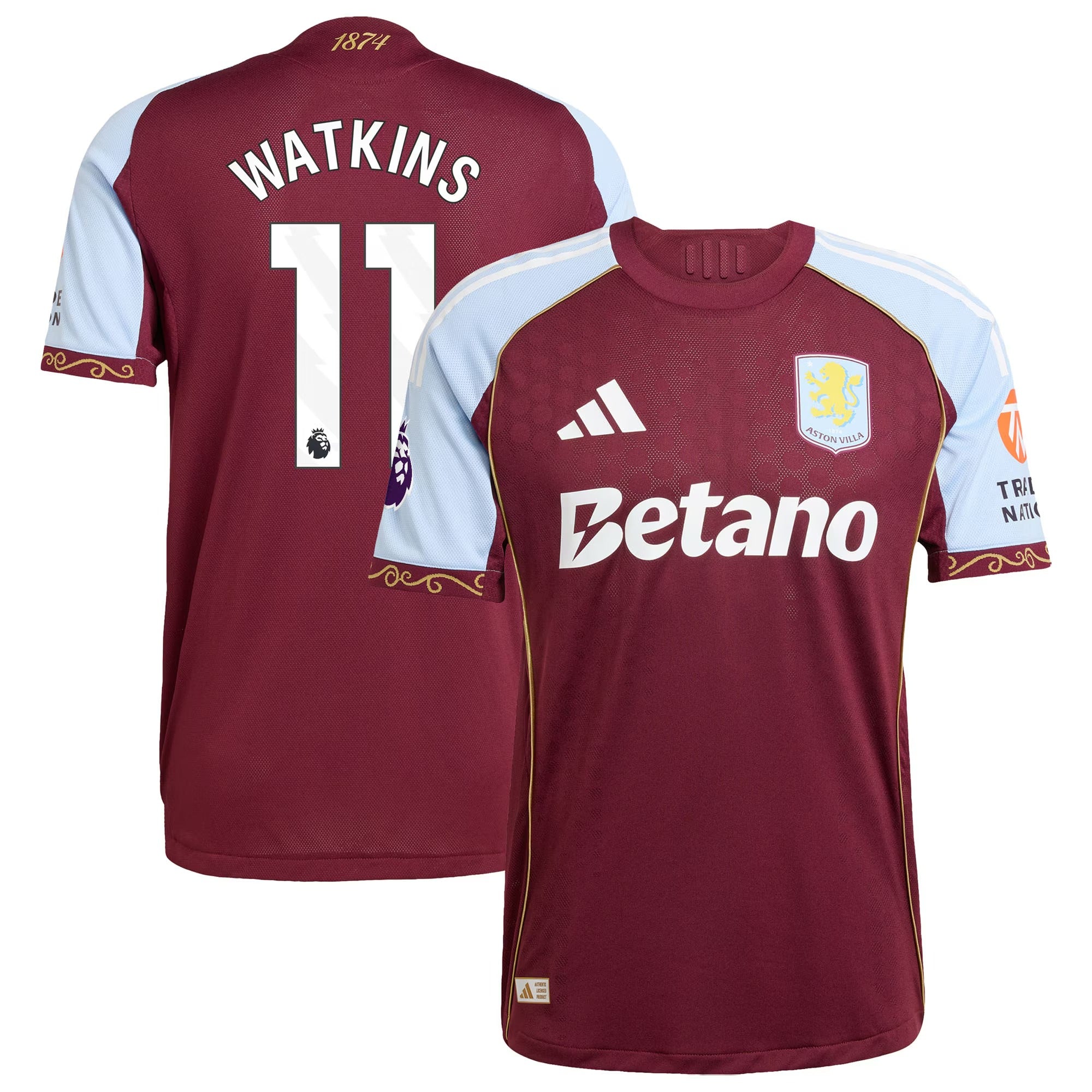 Ollie Watkins Aston Villa adidas 2025/26 Home Jersey - Claret