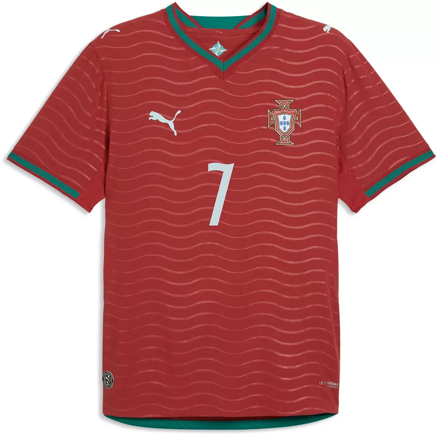 PUMA Portugal National Team 2026 Home Player Edition Jersey – Cristiano Ronaldo #7 – Red/Gold/Green