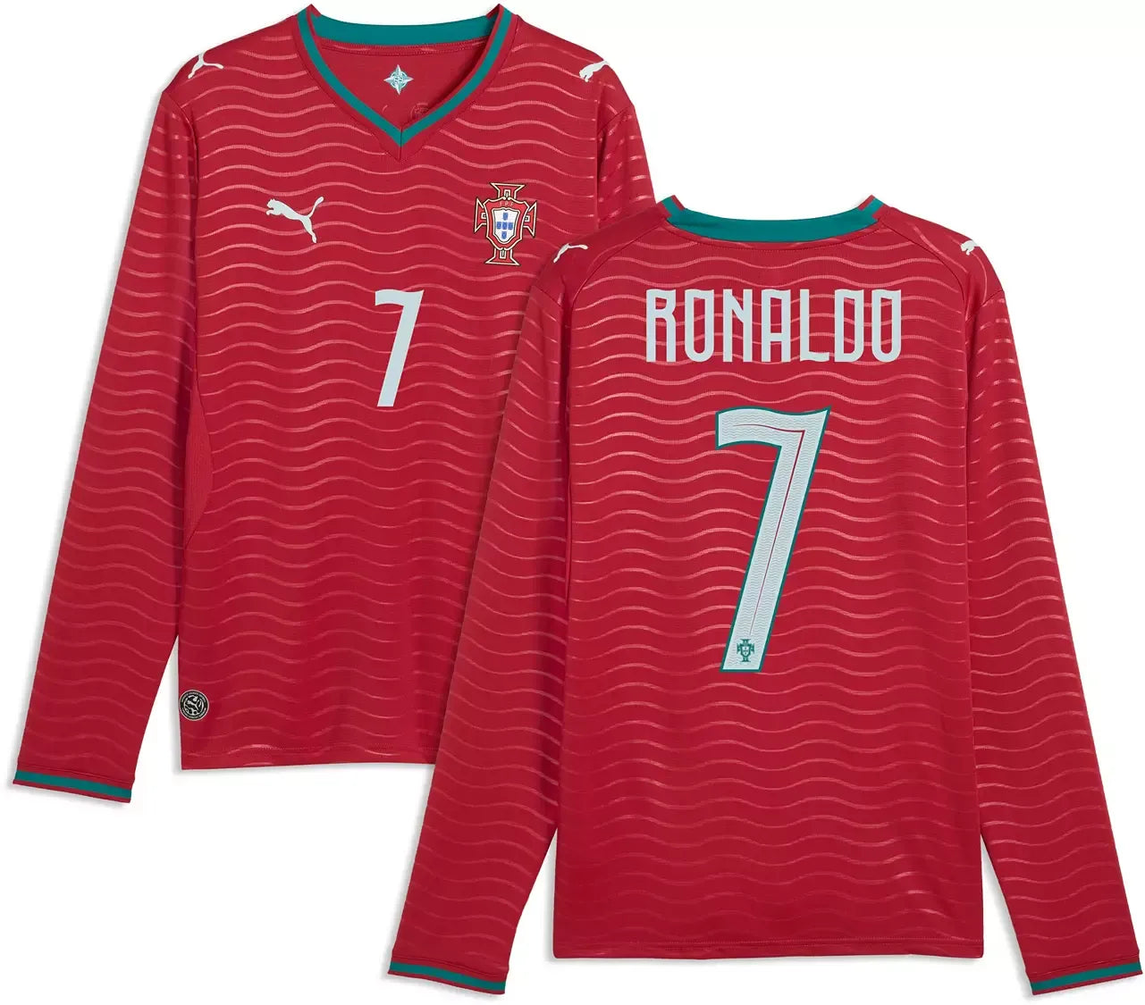 PUMA Portugal National Team 2026 Home Supporter Edition Long Sleeve Jersey – Cristiano Ronaldo #7 – Red