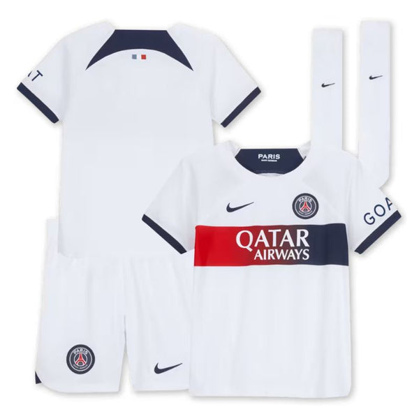Paris Saint-Germain Away Kit 2023-24 - Little Kids Custom Jersey - White