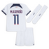 Paris Saint-Germain Away Kit 2023-24 - Little Kids with Player M.Asensio 11 printing Jersey - White - Jersey Teams World