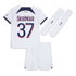 Paris Saint-Germain Away Kit 2023-24 - Little Kids with Player Škriniar 37 printing Jersey - White