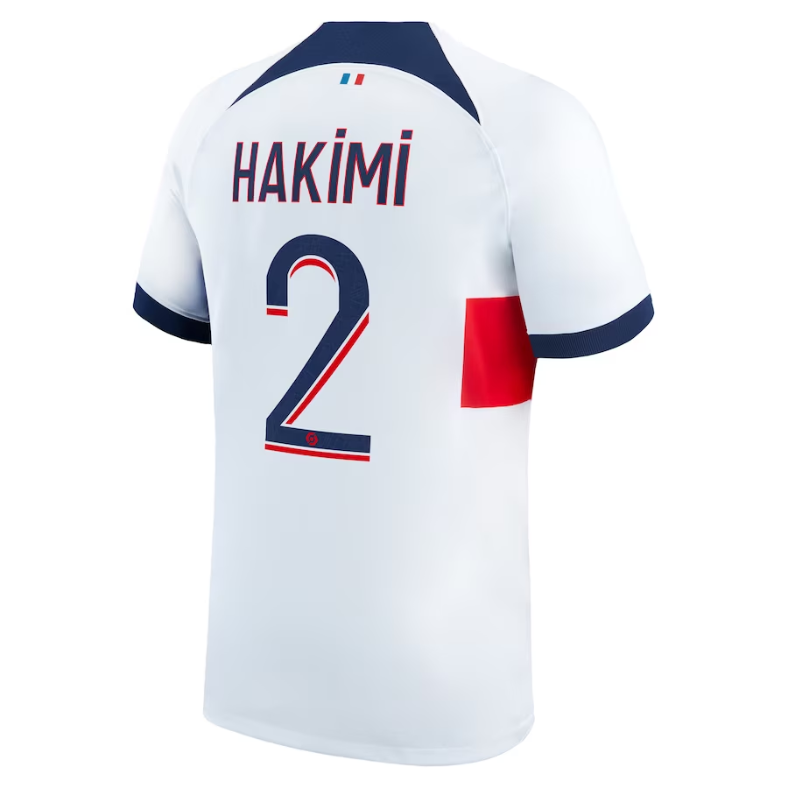 Paris Saint-Germain Away Shirt 2023-24 with Hakimi 2 printing Jersey - White - Jersey Teams World