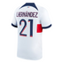 Paris Saint-Germain Away Shirt 2023-24 with Player Hernández 21 printing Jersey - White - Jersey Teams World