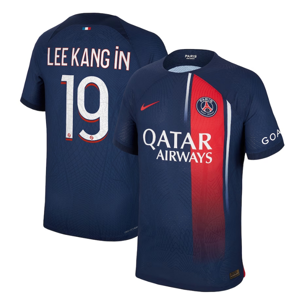Paris Saint-Germain Home Shirt 2023-24 with Player Lee Kang In 19 printing Jersey - Navy