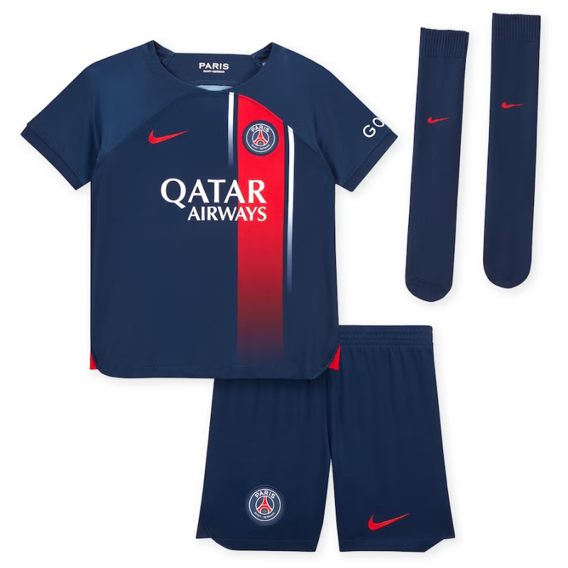 Paris Saint-Germain Team Home Kit 2023-24 - Little Kids with Neymar Jr 10 printing Jersey - Blue - Jersey Teams World