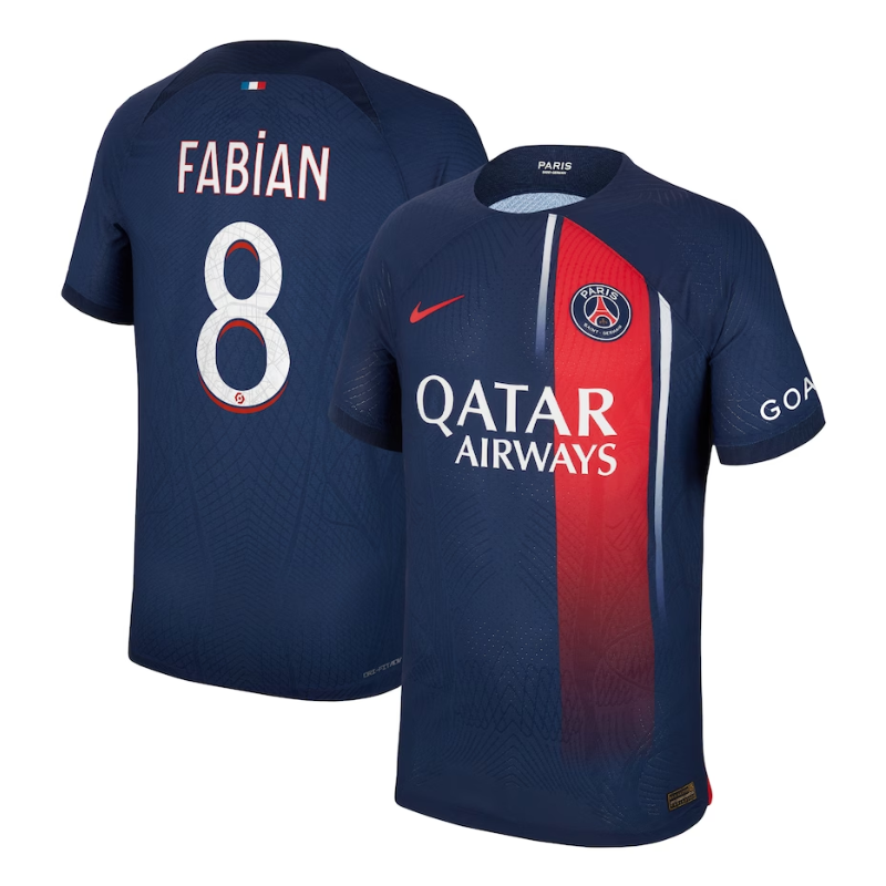 Paris Saint-Germain Team Home Shirt 2023-24 with Fabian 8 printing Jersey - Blue - Jersey Teams World