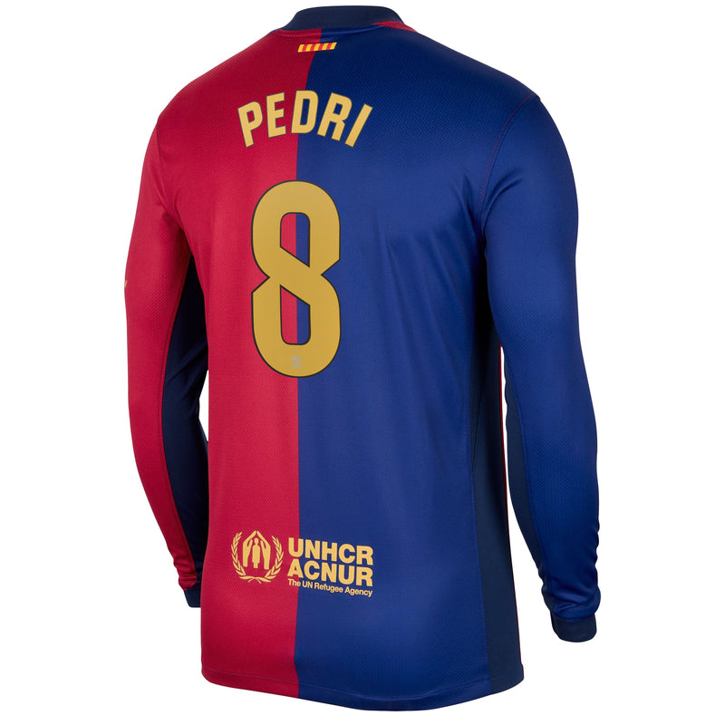 Pedri Barcelona Nike 2024/25 Home Long Sleeve Player Jersey - Royal