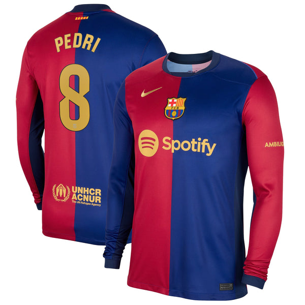 Pedri Barcelona Nike 2024/25 Home Long Sleeve Player Jersey - Royal