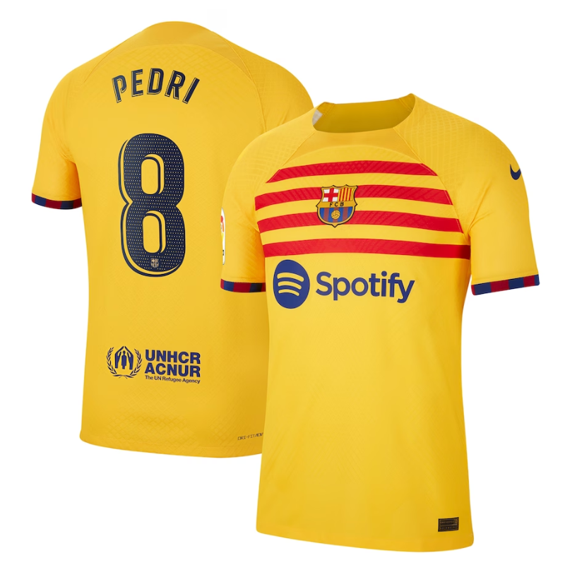 Pedri Barcelona Shirt 2022/23 Fourth Player Jersey - Yellow - Jersey Teams World