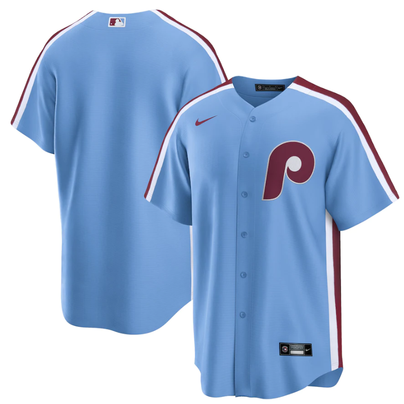 Philadelphia Phillies Team Light Blue Alternate Team Custom Jersey Unisex - Jersey Teams World