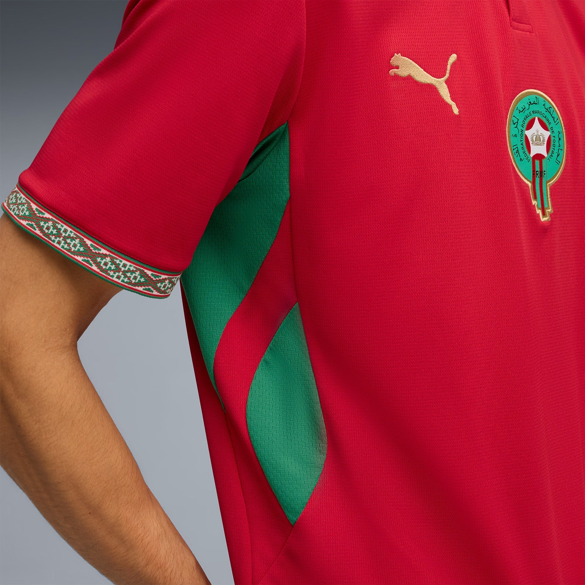 Puma Morocco National Team 2026 Home Jersey - Fast Red/Victory Gold - Jersey Teams World