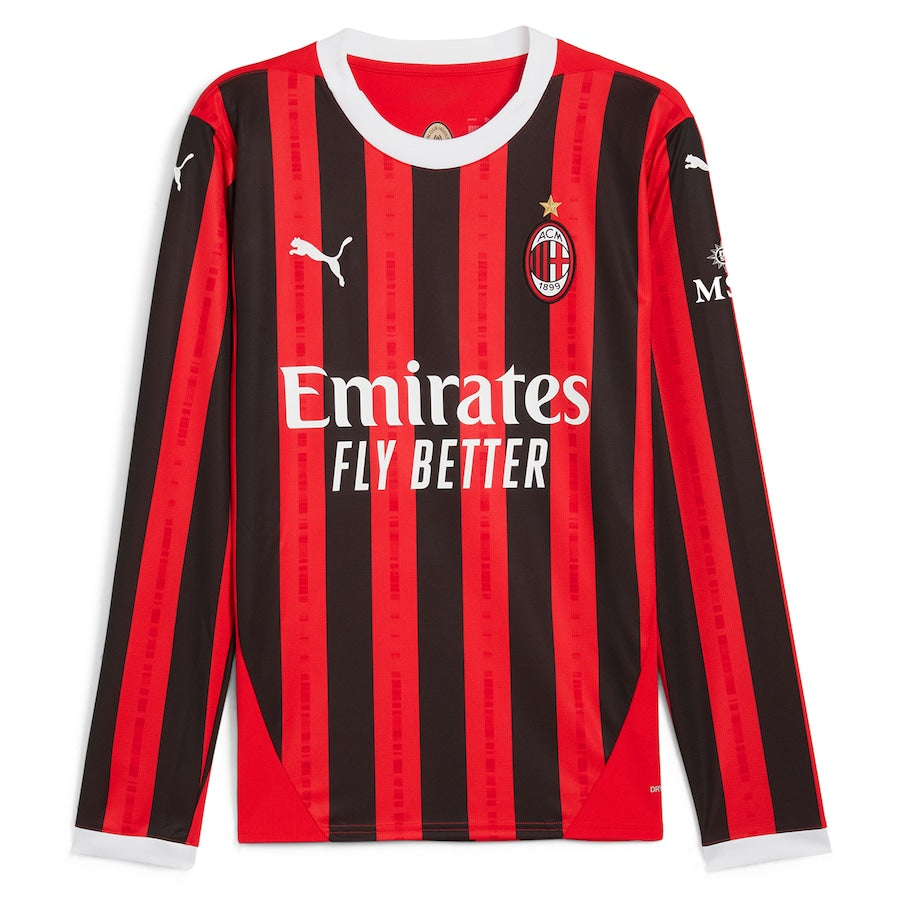 Rafael Leão AC Milan Puma 2024/25 Home Long Sleeve Player Jersey - Red - Jersey Teams World