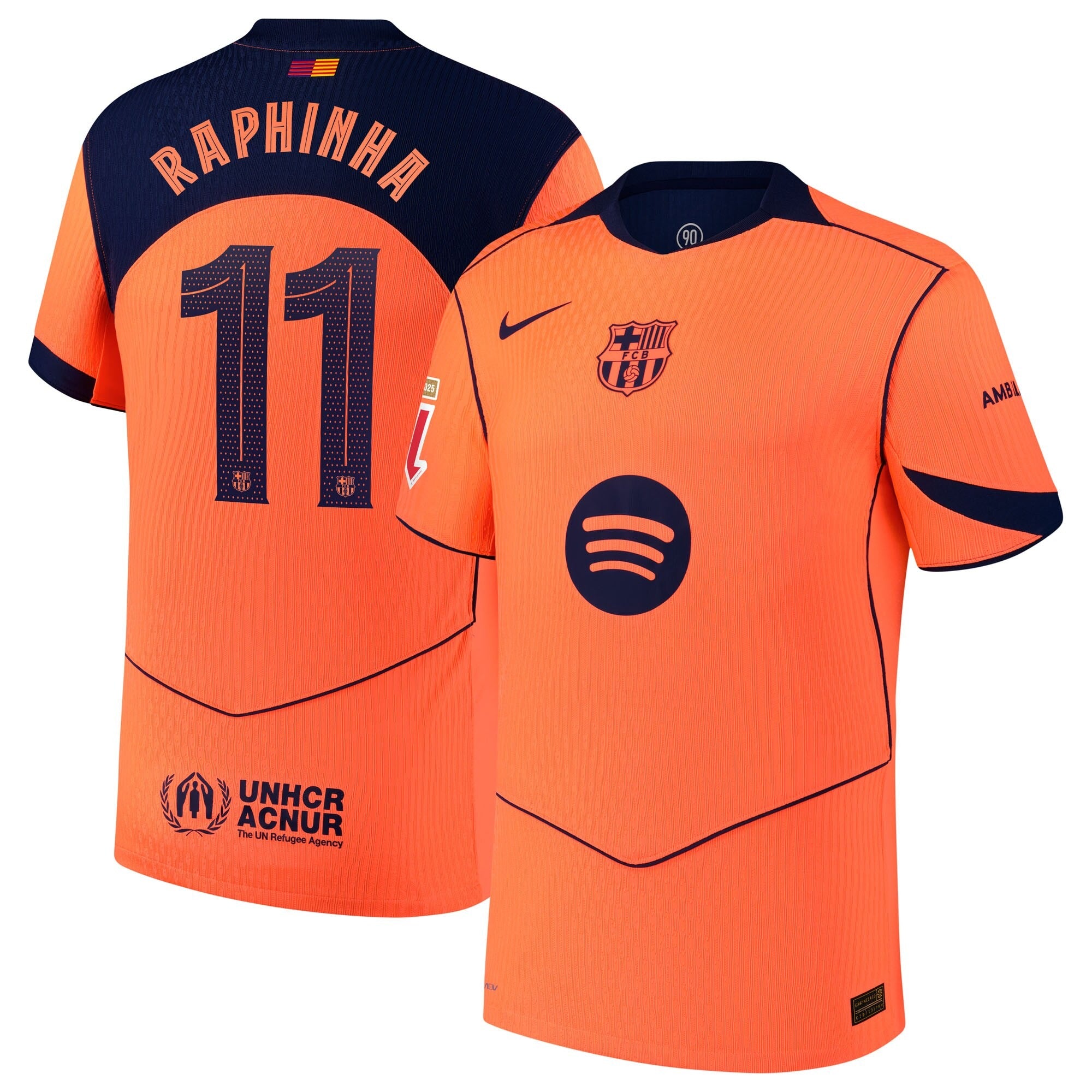 Raphinha Barcelona Nike 2025/26 Third Player Jersey - Orange - Jersey Teams World