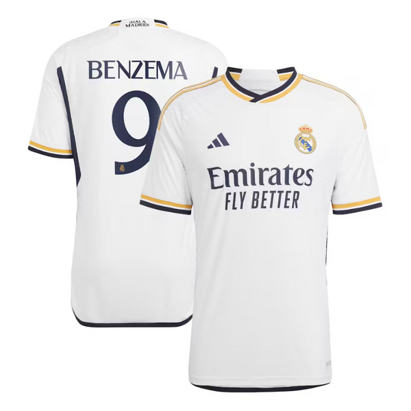Real Madrid Home Shirt 2023-24 with Benzema 9 printing - White - Jersey Teams World