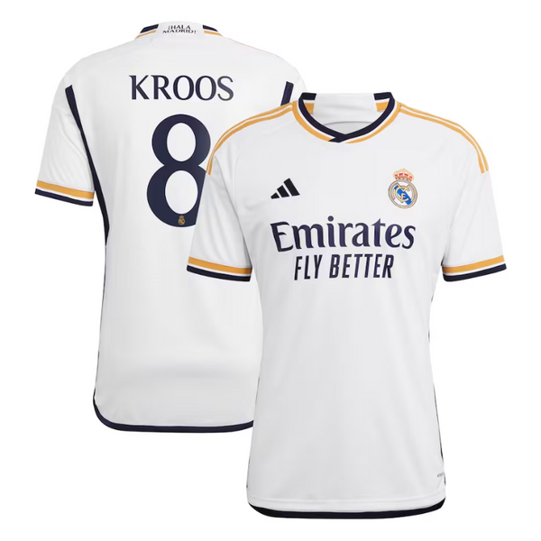Real Madrid Home Shirt 2023-24 with Kroos 8 printing - White - Jersey Teams World
