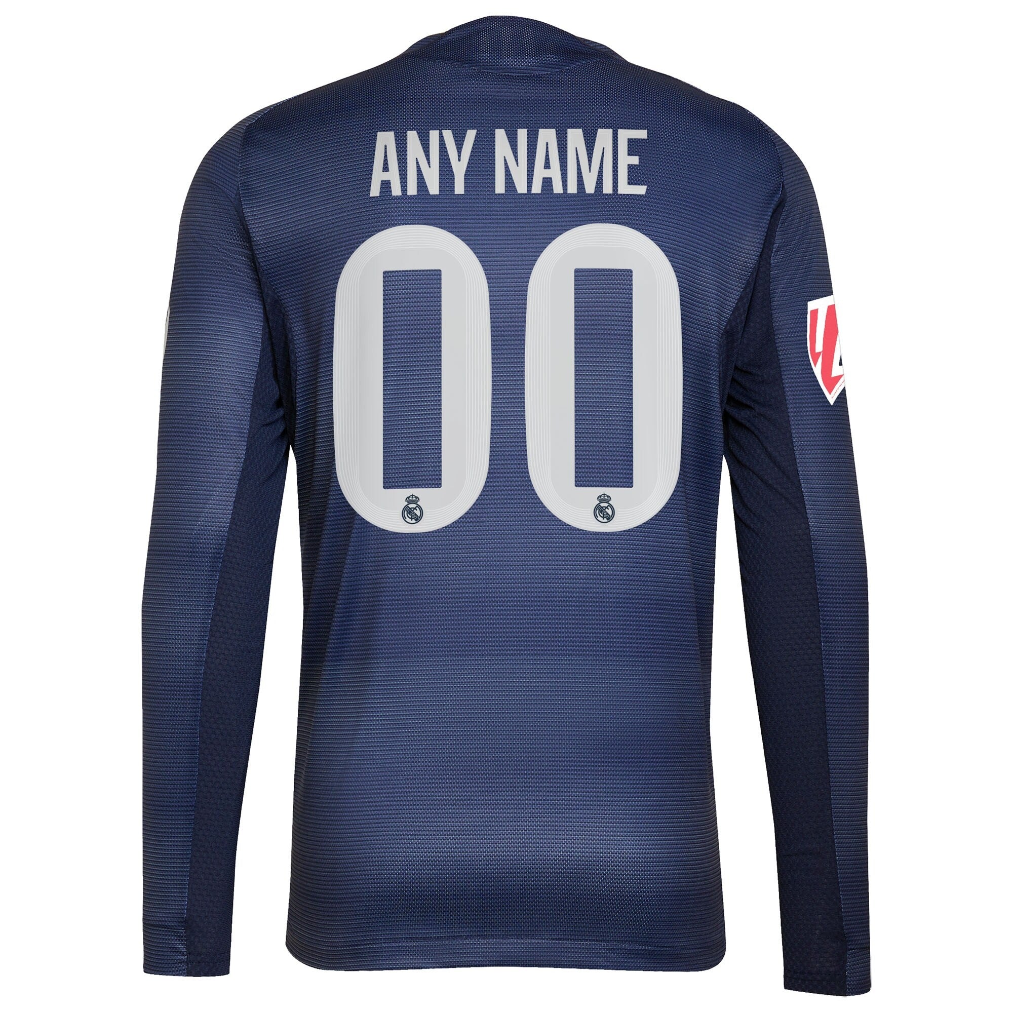 Real Madrid adidas 2025/26 Away Long Sleeve Custom Jersey - Blue