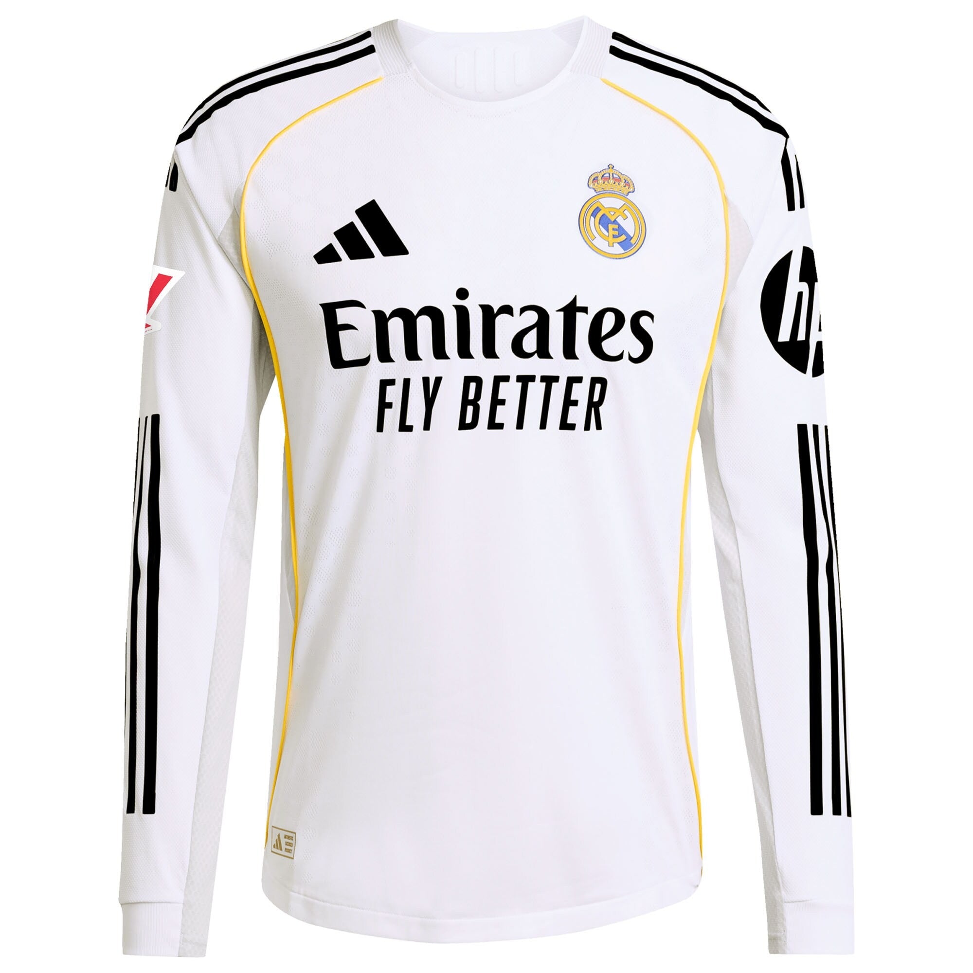 Real Madrid adidas 2025/26 Home Long Sleeve Custom Jersey - White