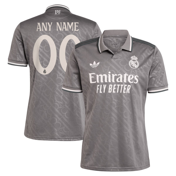 Real Madrid adidas 2024/25 Third Custom Jersey - Charcoal