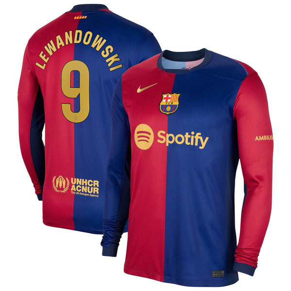 Robert Lewandowski Barcelona Nike 2024/25 Home Long Sleeve Player Jersey - Royal